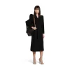 Cappotto Round Shoulder Aderente da Donna in Nero