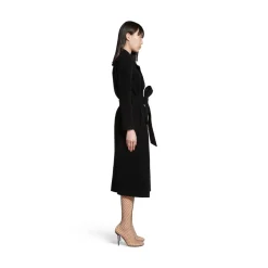 Cappotto Round Shoulder Aderente da Donna in Nero