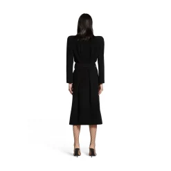 Cappotto Round Shoulder Aderente da Donna in Nero
