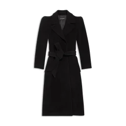 Cappotto Round Shoulder Aderente da Donna in Nero