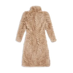 Cappotto Round Shoulder Aderente in Beige