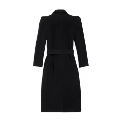Cappotto Round Shoulder Aderente da Donna in Nero
