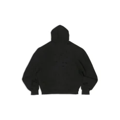 Caps Destroyed Hoodie in Nero