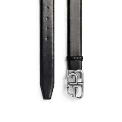 Cintura Bb Double Face Con Lavorazione Coccodrillo Semiopaca da Uomo in Nero