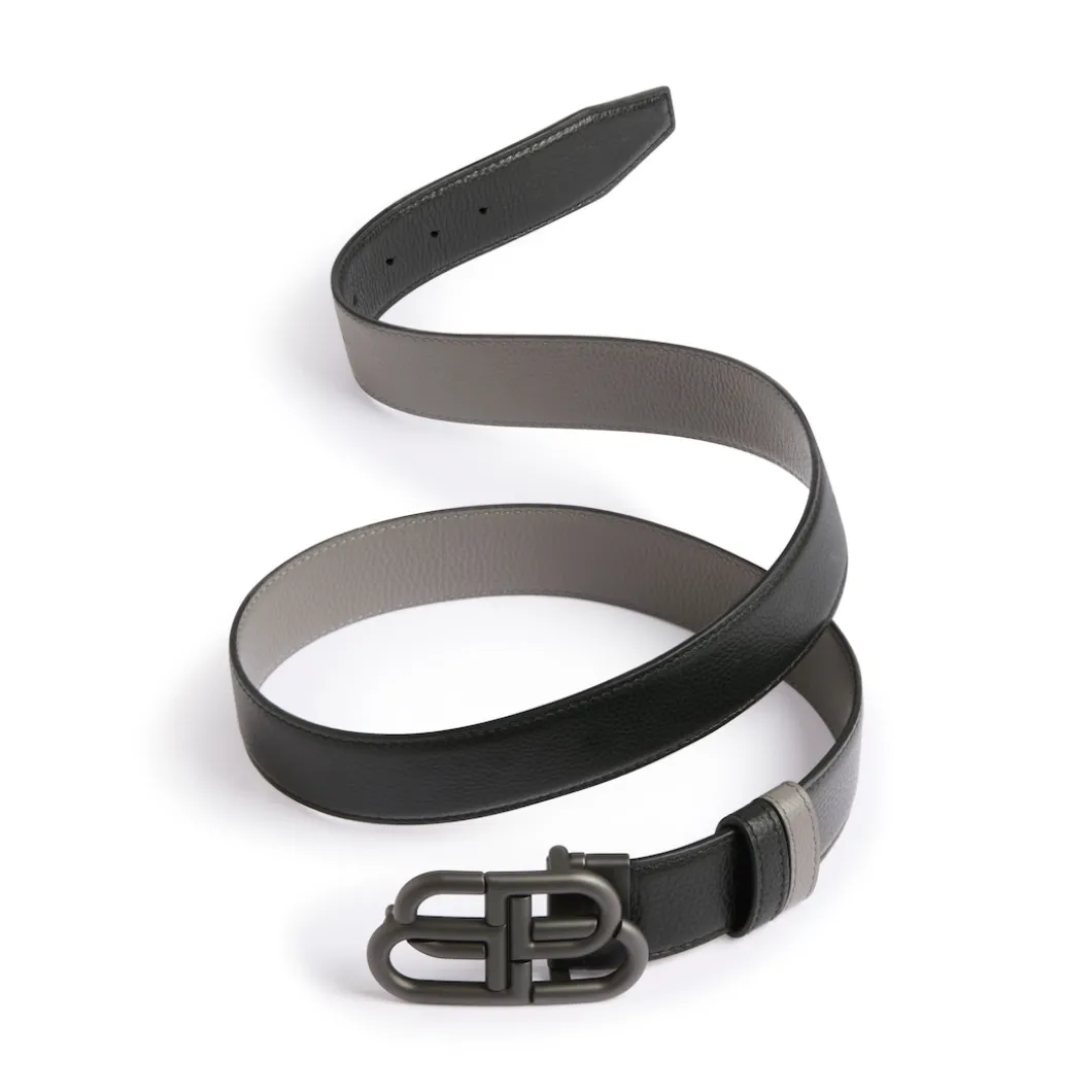 Cintura Bb Double Face da Uomo in Nero/grigio