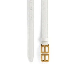 Cintura Bb Hourglass Thin Con Lavorazione Coccodrillo da Donna in Bianco