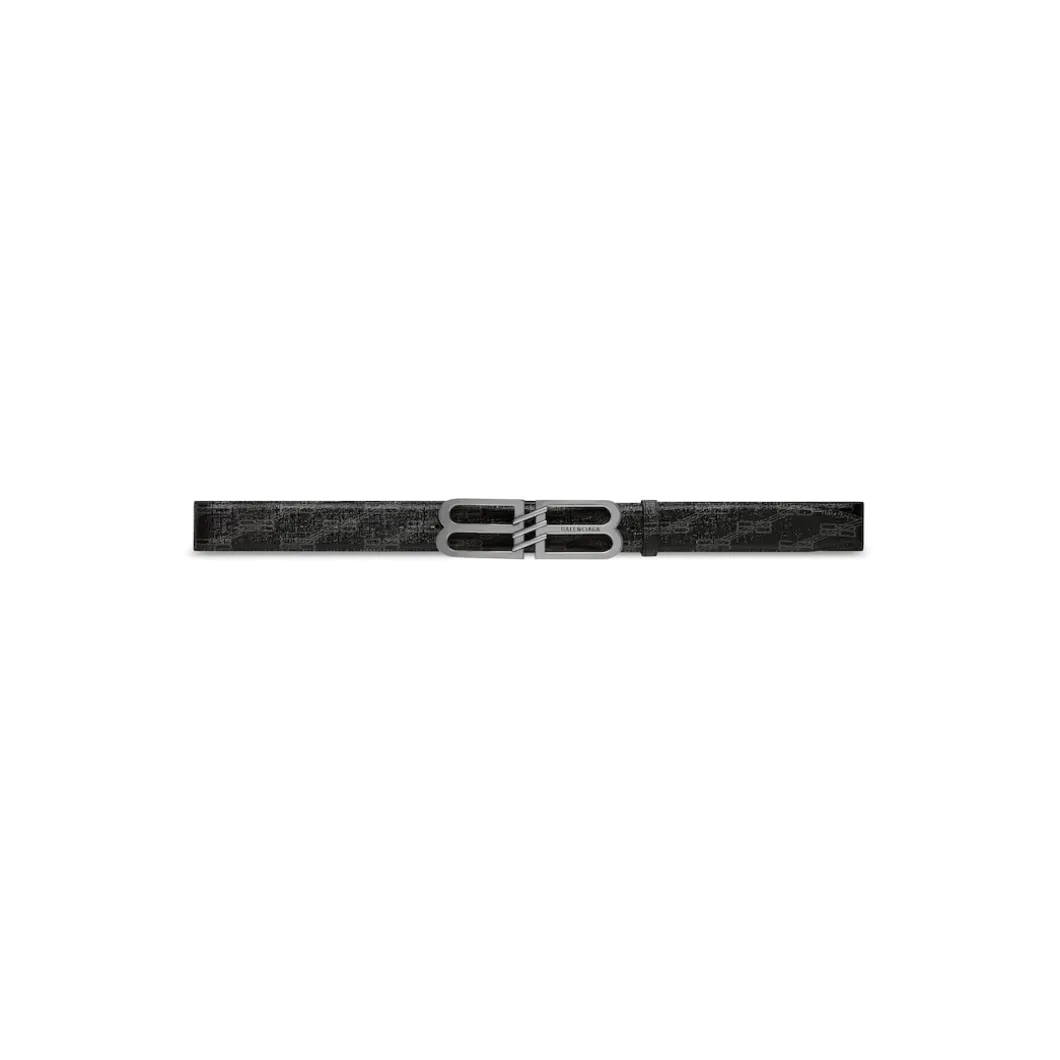 Cintura Bb Signature In Tela Rivestita Bb Monogram da Uomo in Nero
