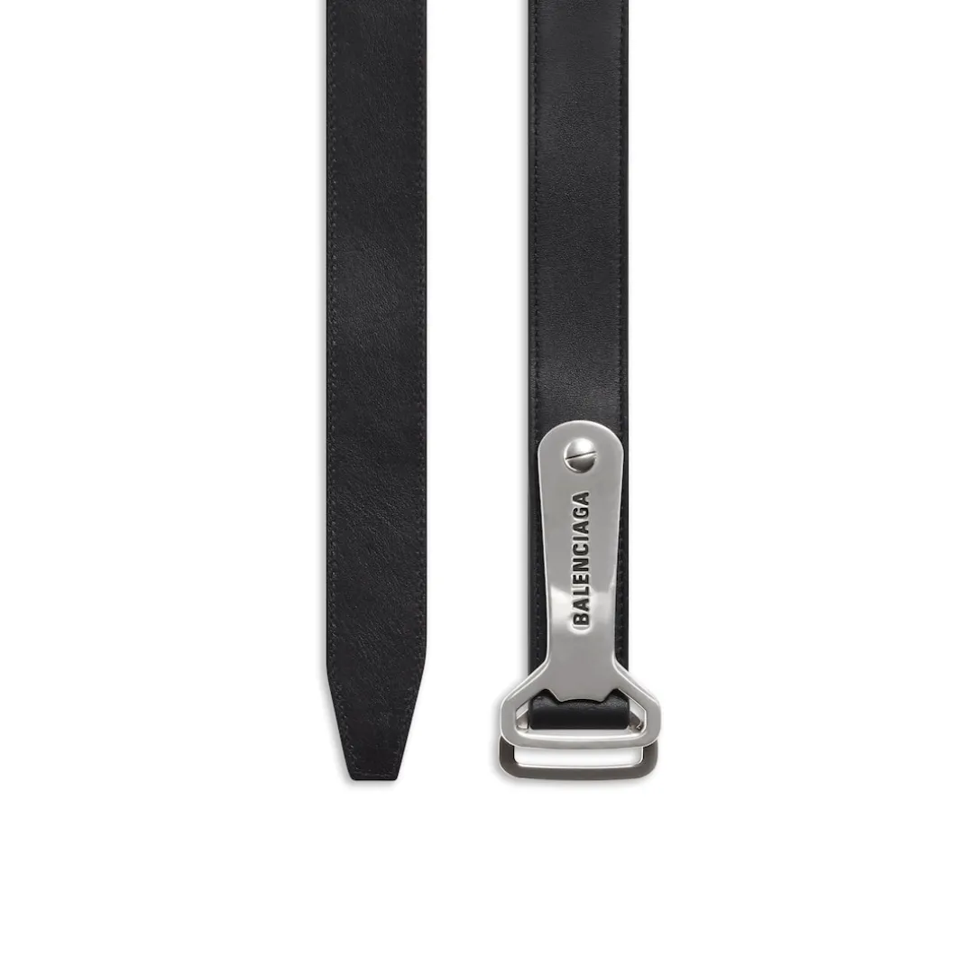 Cintura D Ring Apribottiglie da Uomo in Nero