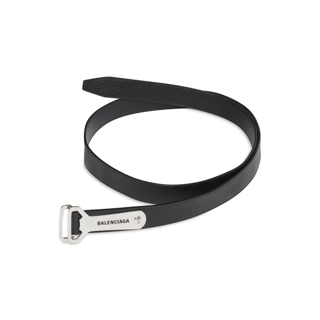 Cintura D Ring Apribottiglie da Uomo in Nero