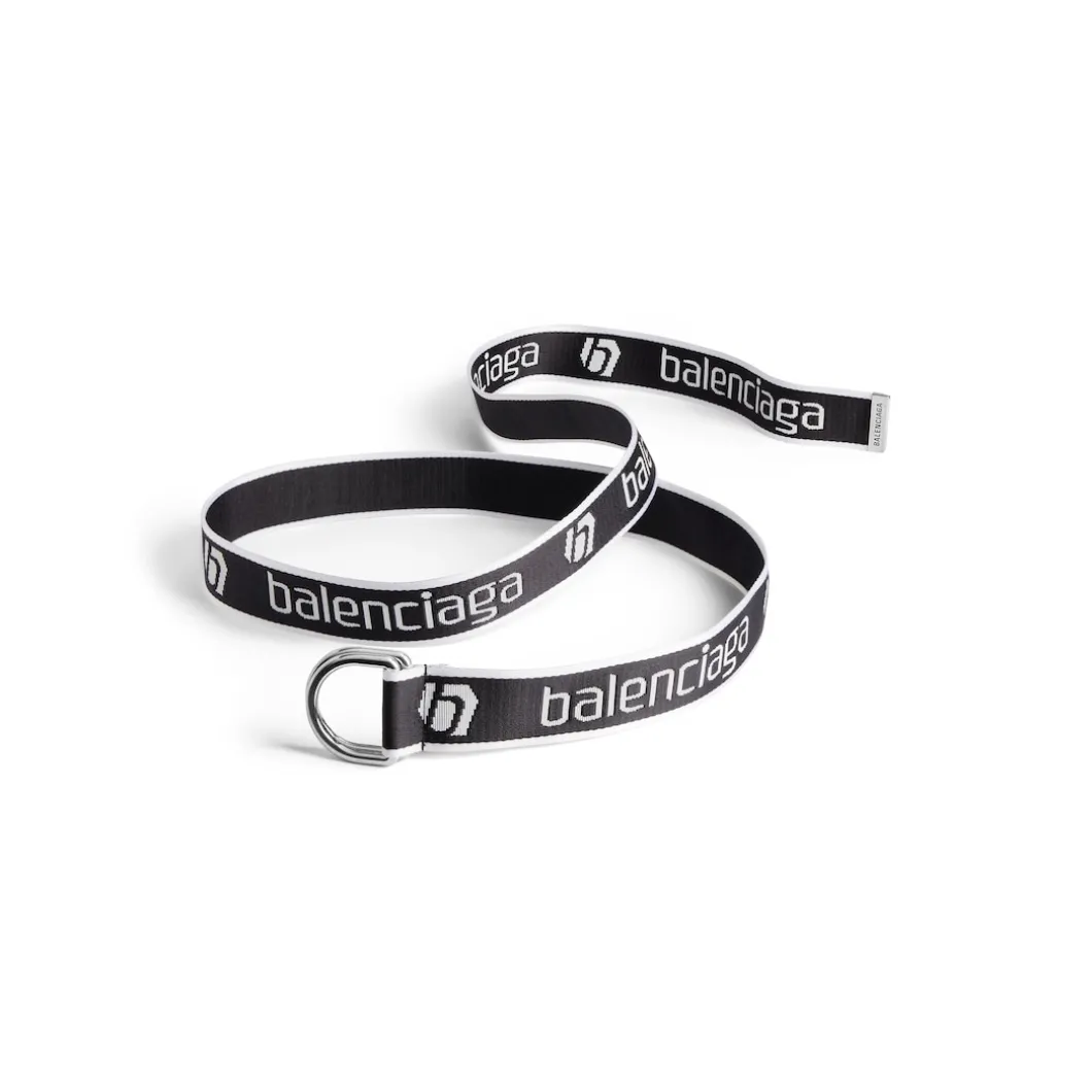 Cintura D Ring da Uomo in Nero/bianco