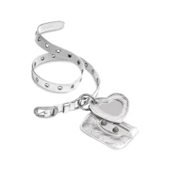 Cintura Le Cagole Con Charm Metallizzata E Strass da Donna in Argento
