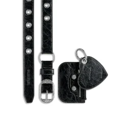 Cintura Le Cagole Con Charm E Strass  da Donna in Nero