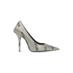 D&eacute;collet&eacute; Square Knife 110 Mm Con Allover Logo Di Strass  da Donna in Argento