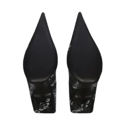 Décolleté Square Knife 110 Mm Con Allover Logo Di Strass da Donna in Nero