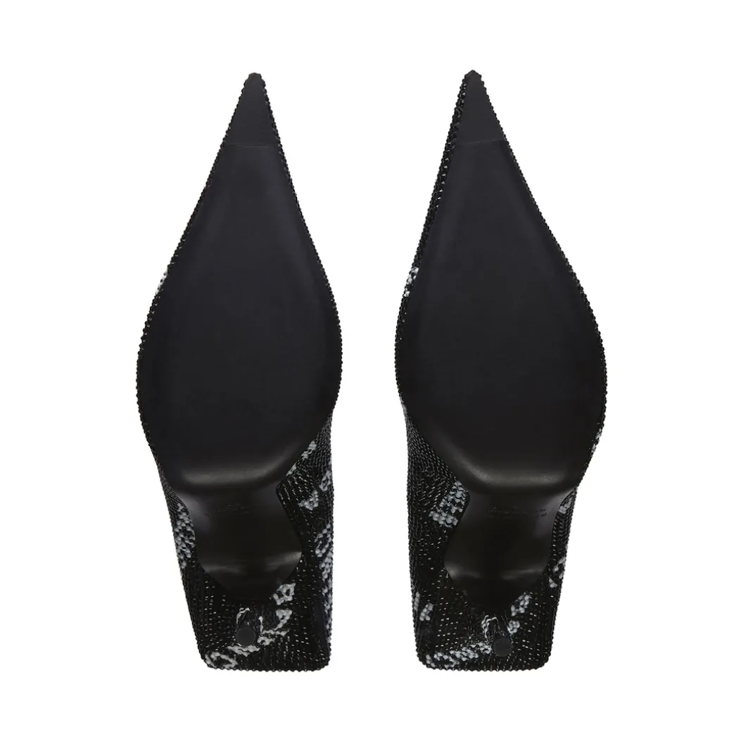 Décolleté Square Knife 110 Mm Con Allover Logo Di Strass da Donna in Nero