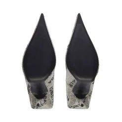 D&eacute;collet&eacute; Square Knife 110 Mm Con Allover Logo Di Strass  da Donna in Argento