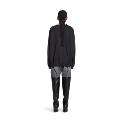 Felpa Balenciaga Oversize in Nero D&eacute;lav&eacute;