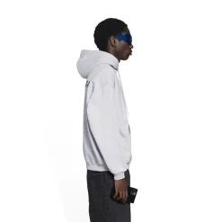 Felpa Con Cappuccio Logo Medium Fit in Grigio