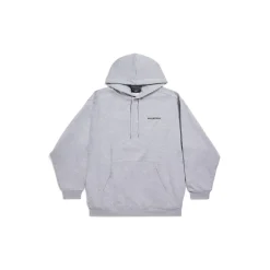Felpa Con Cappuccio Logo Medium Fit in Grigio