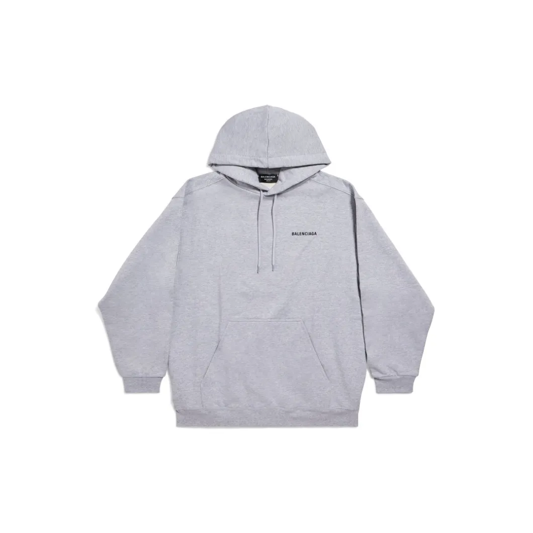 Felpa Con Cappuccio Logo Medium Fit in Grigio