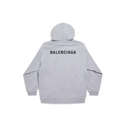 Felpa Con Cappuccio Logo Medium Fit in Grigio