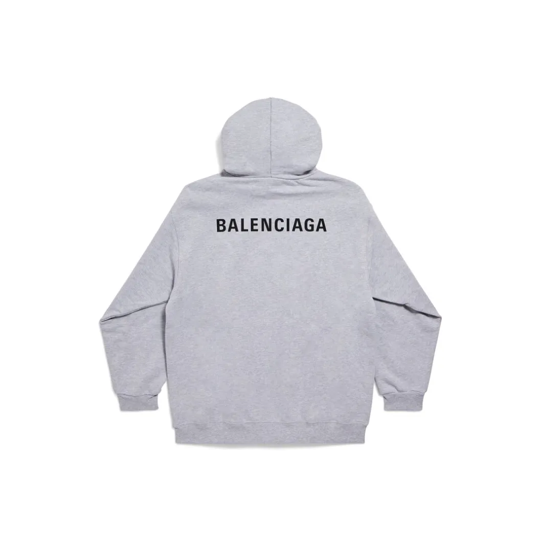 Felpa Con Cappuccio Logo Medium Fit in Grigio