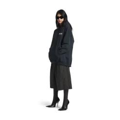 Felpa Con Cappuccio Political Campaign Hoodie Large Fit da Donna in Nero