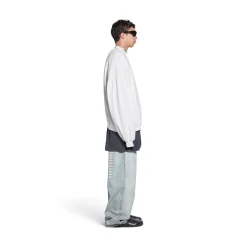 Felpa Pierced Round Oversize in Bianco