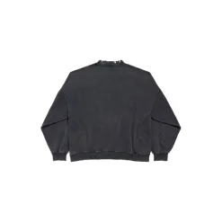 Felpa Pierced Round Oversize in Nero Délavé