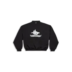 Felpa Round Layered Sports Oversize in Nero/bianco