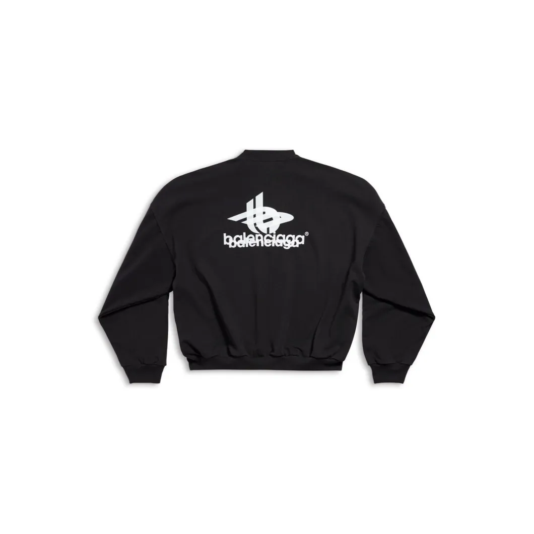 Felpa Round Layered Sports Oversize in Nero/bianco