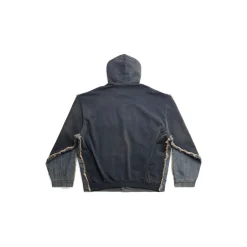 Giacca Con Cappuccio Hybrid Balenciaga Paris in Blu
