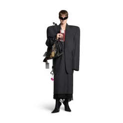 Giacca Cut Away Boxy da Donna in Grigio Scuro