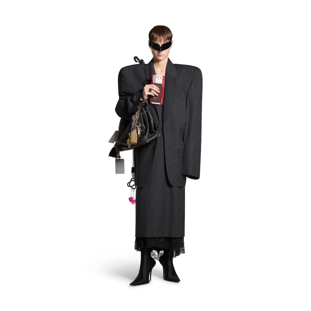 Giacca Cut Away Boxy da Donna in Grigio Scuro