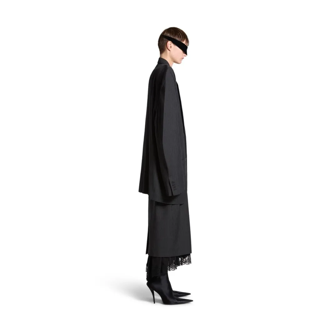 Giacca Cut Away Boxy da Donna in Grigio Scuro