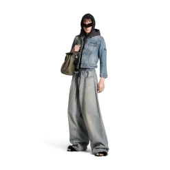 Giacca Denim Patched da Donna in Blu/grigio
