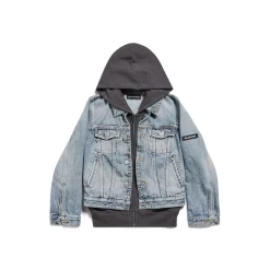 Giacca Denim Patched da Donna in Blu/grigio