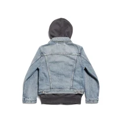 Giacca Denim Patched da Donna in Blu/grigio