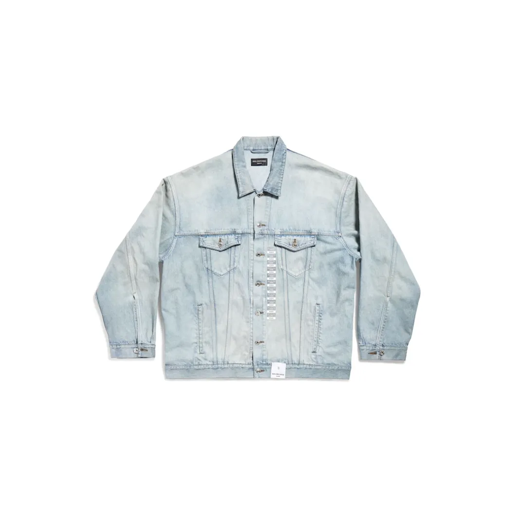 Giacca Denim Size Sticker in Blu