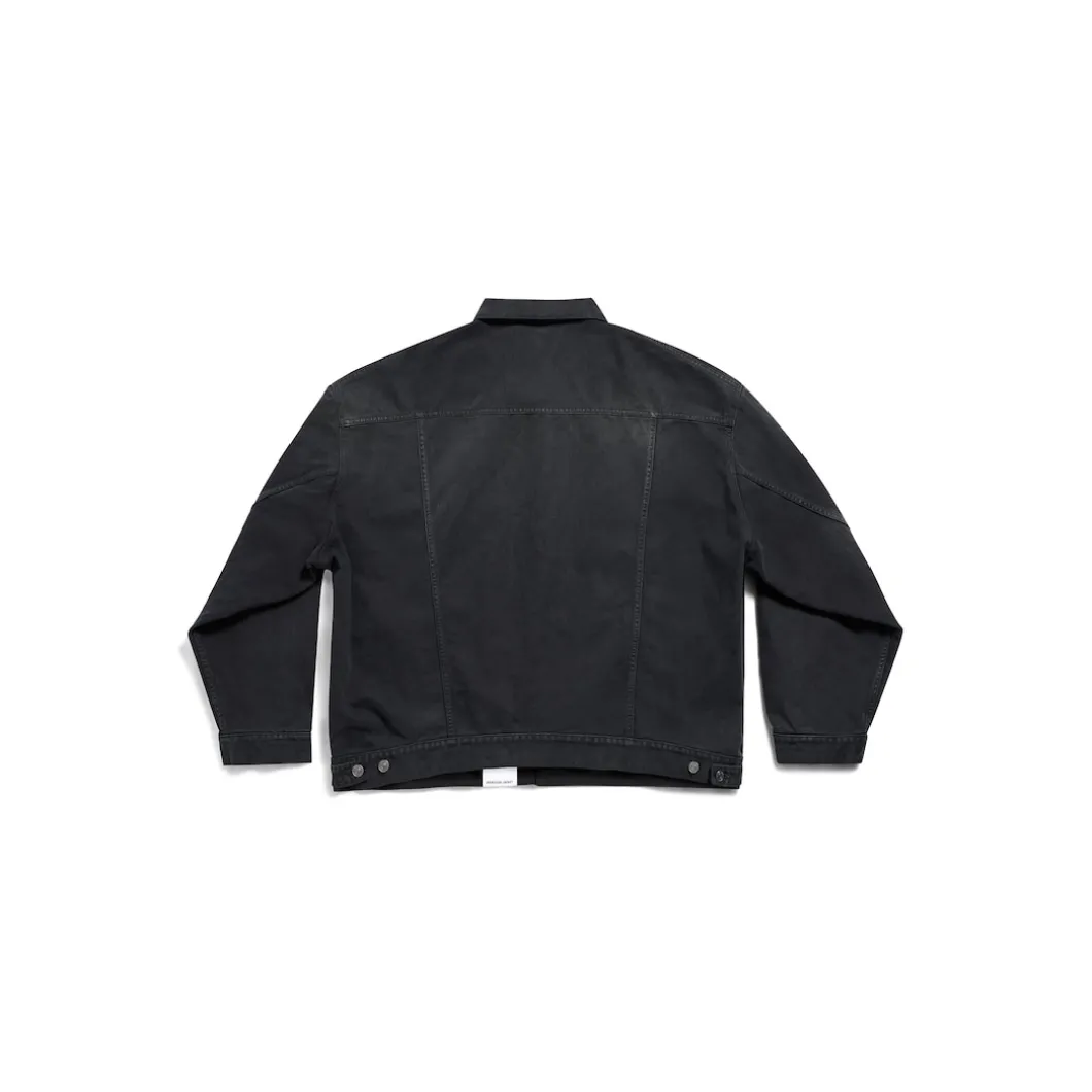 Giacca Denim Size Sticker in Nero