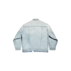 Giacca Denim Size Sticker in Blu