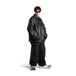 Giacca Padded Oversize da Uomo in Nero