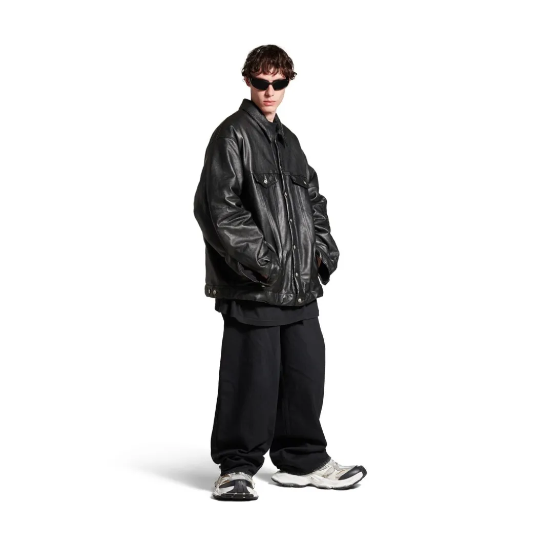 Giacca Padded Oversize da Uomo in Nero