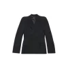 Giacca Round Shoulder Sciancrata da Donna in Nero