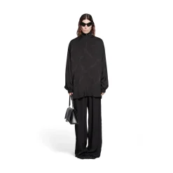 Giacca Tracksuit Bal Diagonal Allover Fluida da Donna in Nero