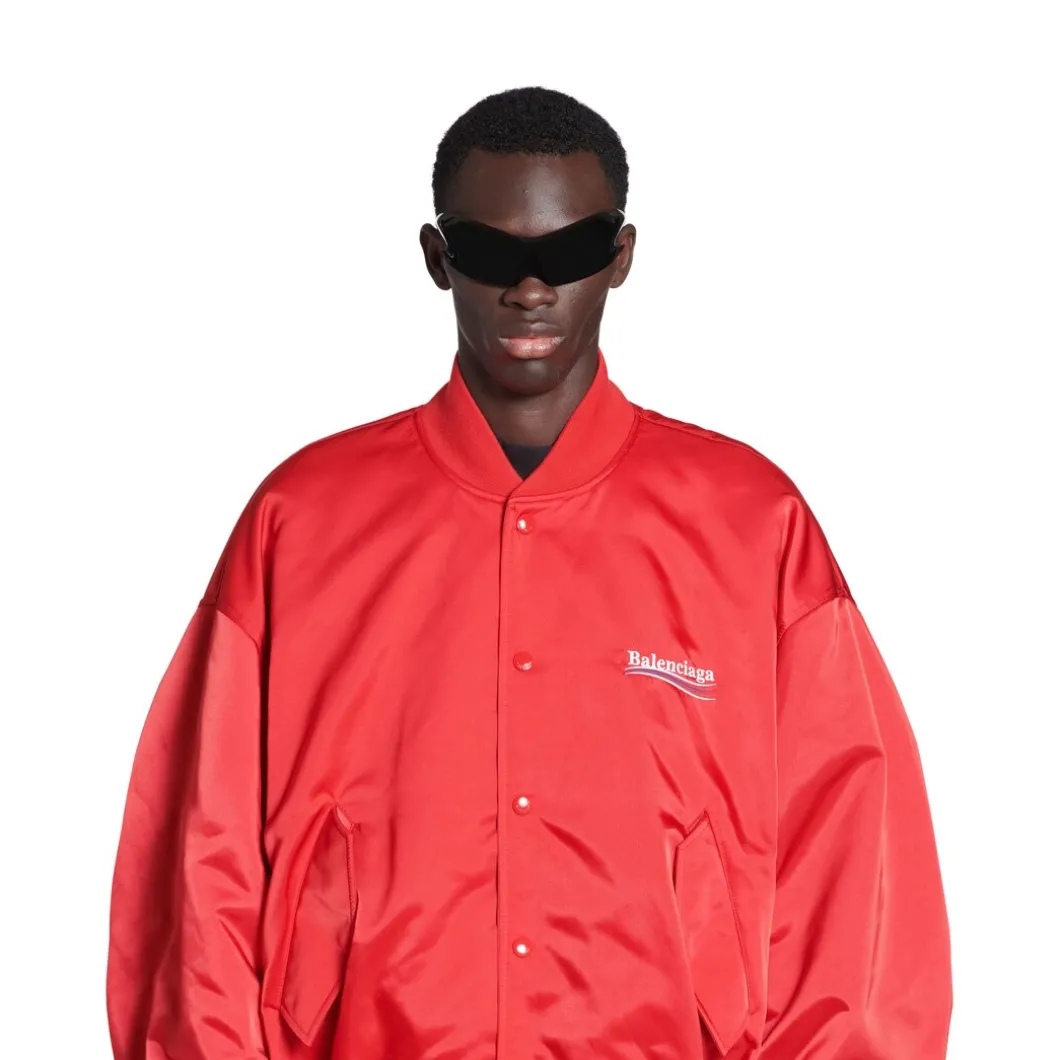 Giacca Varsity Political Campaign in Rosso