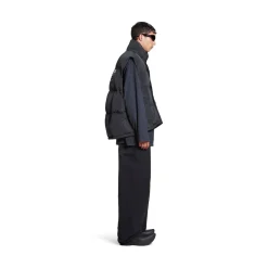 Gilet Puffer Cocoon Political Campaign in Nero