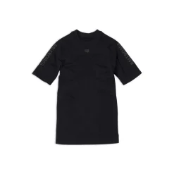 Girocollo Athletic Sporty B A Maniche Corte da Donna in Nero