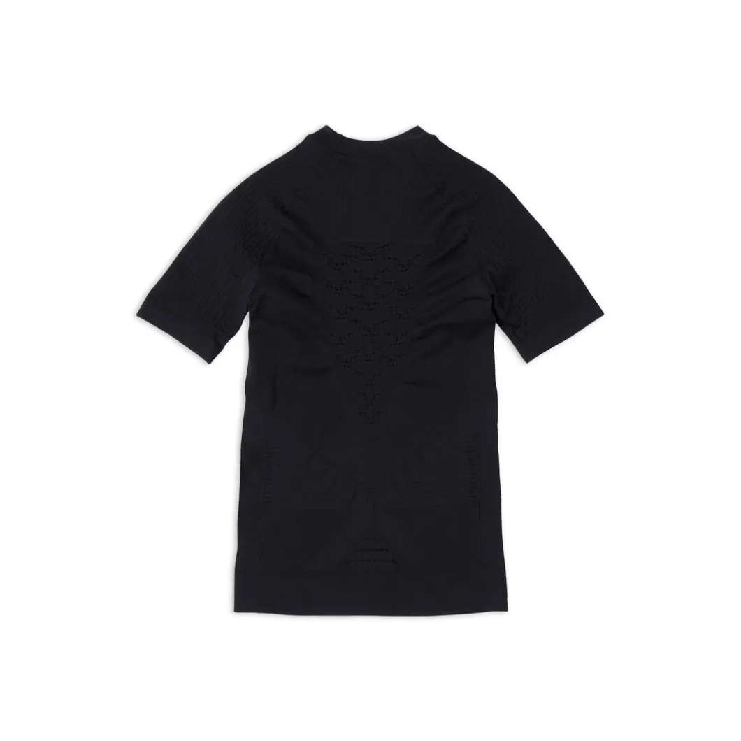Girocollo Athletic Sporty B A Maniche Corte da Donna in Nero