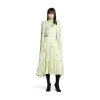 Gonna A Pieghe Con Stampa Lilies da Donna in Verde